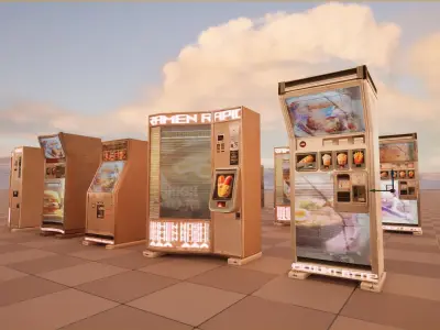 Cyberpunk Food Vending Machine 3D model