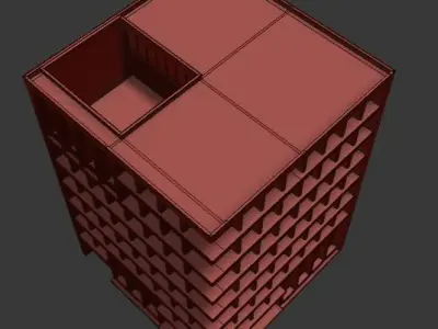 Modern office building No 4 3D model