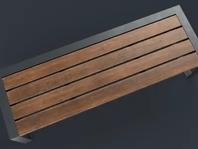 Modern Outdoor Bench 11 PBR Game Ready Low-poly 3D model