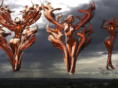 Dantes Lust Statue 3 models  3D model