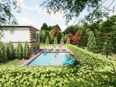 3D Villa Family House 3D model