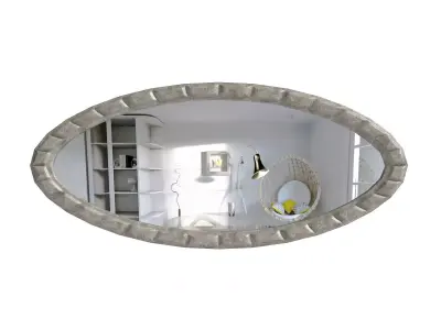 Large Oval Wall Mirror 3D model