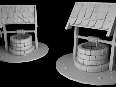 Low poly Well water Free low-poly 3D model