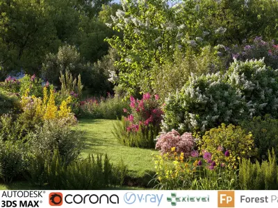 Garden shrub flowers Collection- Include GrowFX and Mesh file 