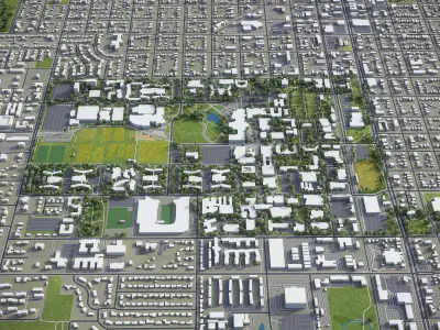 Fort Collins  Low-poly 3D model