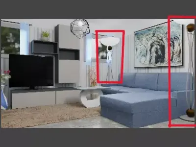 Floor lamp with two sphere Free 3D model