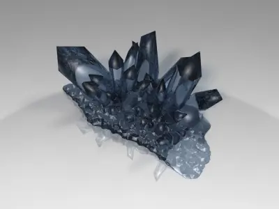 Fantasy crystals Low-poly 3D model
