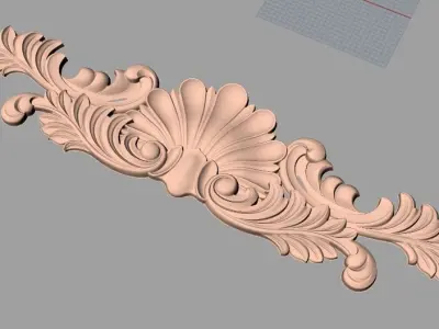 Door flower 3d relief models used for CNC router E001 3D model