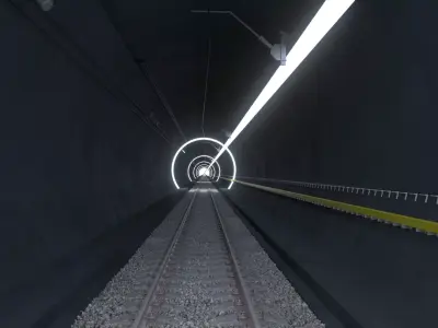 Tunnel Subway Cinematic Sci-Fi Hyperloop Realistic 3D model