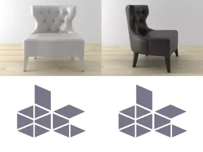 Sam tufted leather chair 3D model