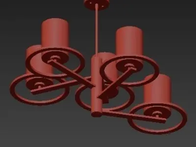 Decorators Collection 6 four light chandelier with shades 3D model