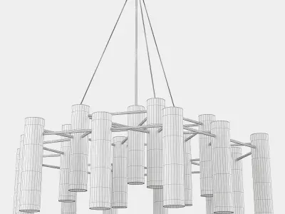 MIDCENTURI CHANDELIER WITH IKE TUNNEL LAMPS Low-poly 3D model