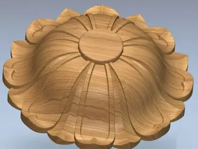 wooden flower for doors 3D model