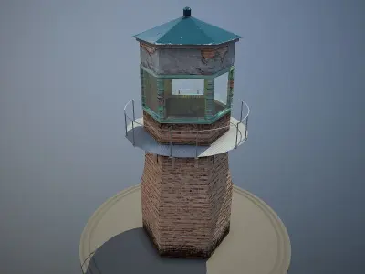 Abandoned Guard Tower 01 Low-poly 3D model