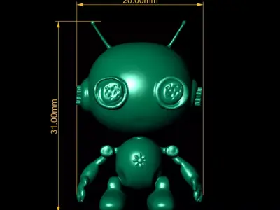 Cute Green Robot Character 3D Printable Model 3D print model