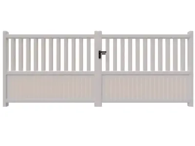 White gate for house Low-poly 3D model