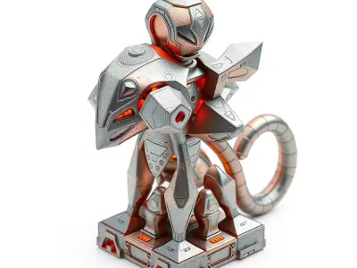 SciFi Mecha Creature Robot Low-poly 3D model