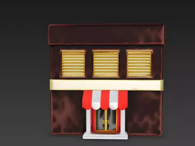 Cocoa Estate Chocolate-Box Mansion 3D Model Low-poly 3D model
