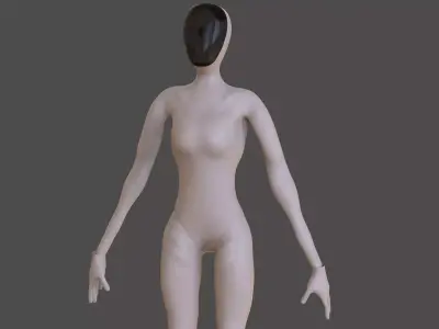 Female Robot Low-poly 3D model purchase