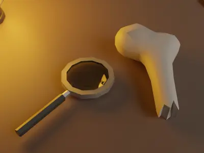 Archaeological site Low-poly 3D model