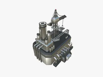 SciFi Factory A08 Metallic - Sci Fi Exterior Design Low-poly 3D model
