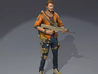 Stylized  Soldier Character Low-poly 3D model