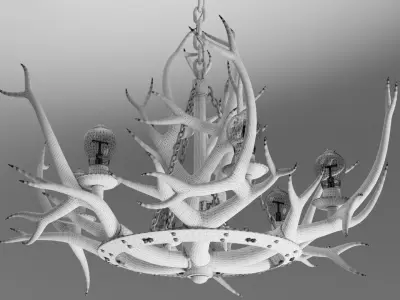 Pendant lamp horns 3D model