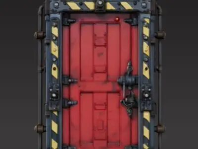  futuristic sci-fi door 3D print model