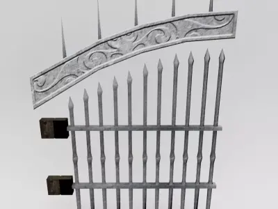 Prop gate Low-poly 3D model