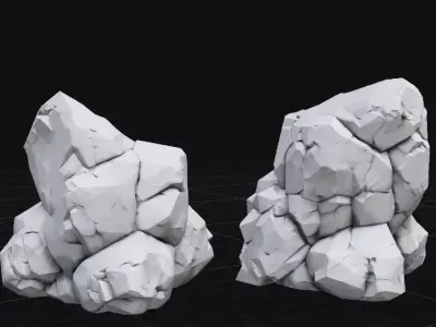 Stylized Rock Game Environment Prop 3D Model Low-poly 3D model