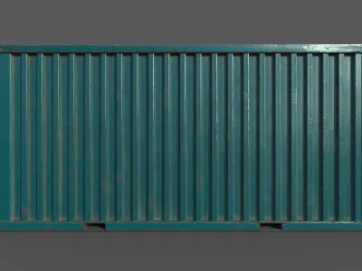 Dark Teal Shipping Container PBR Low-Poly Game Ready 3D Model Low-poly 3D model