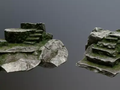 Altar Set of steps Low-poly 3D model