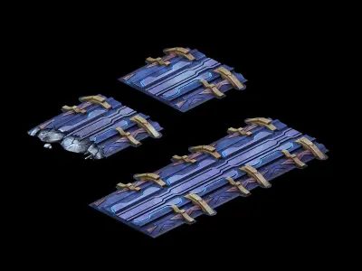 Mining field - maglev transport track 01 3D model