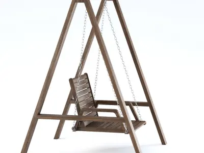 Mary wooden single garden swing MR40 by Bpoint Design 3D model