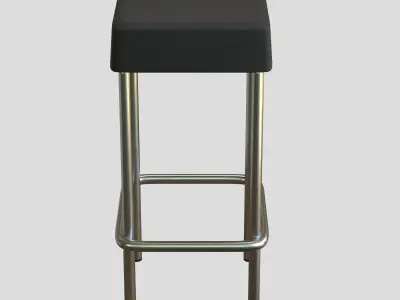 Bar Stool Leather Low-poly 3D model