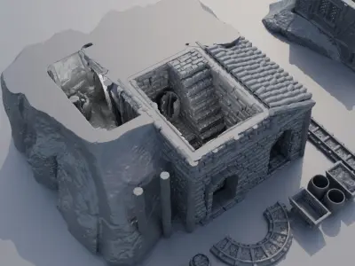 Old Miner House Tabletop Terrain 28 mm 3D print model