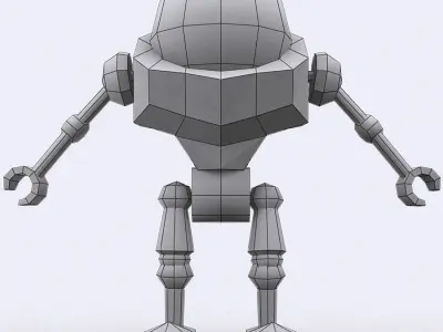 3DRT-Chibii-robot-02 robot with eyes Low-poly 3D model