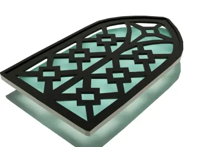 Church Window Frame and Glass Free low-poly 3D model