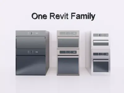 Microwave  or Oven - Full parametric Revit Family Low-poly 3D model