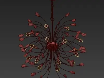 Agate and Nickel 16 Light Chandelier 3D model