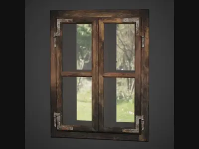 Small Wood Window 3D model
