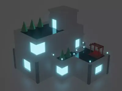 bloom house Low-poly 3D model