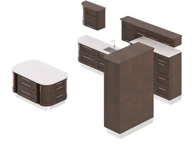 Kitchen Furniture Set 1 3D model