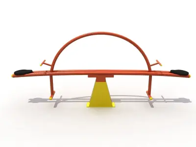 Kids Game Play Equipment 002 Metal Seesaw 3D model