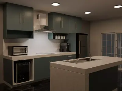 modular kitchen furniture 3D model
