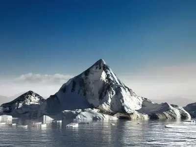 Icebergs icescape snow ice polar pole ocean water sea arctic  3D model