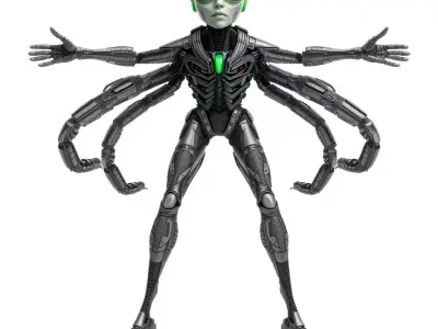 Cyber Alien Warrior model pack Low-poly 3D model