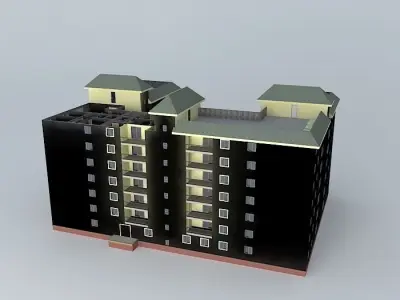 Apartment Complex Building Free 3D model