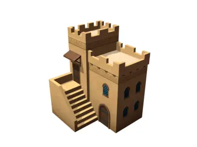 Middle Eastern Style Building - PBR Game Ready Low-poly 3D model