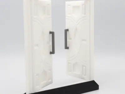 Functional Double Door style 7 multi-color and multi-material 3D print model